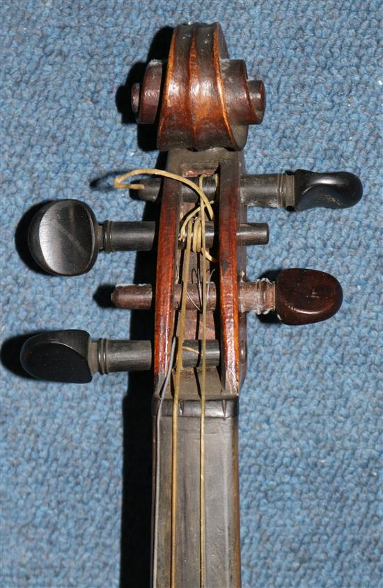 Two late 19th century violins,